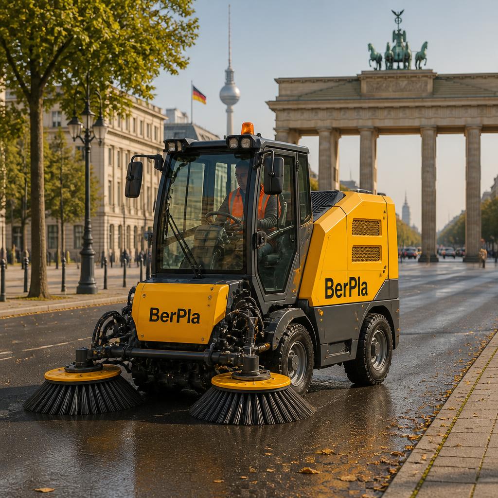 BerPla municipal street sweeper at Brandenburg Gate